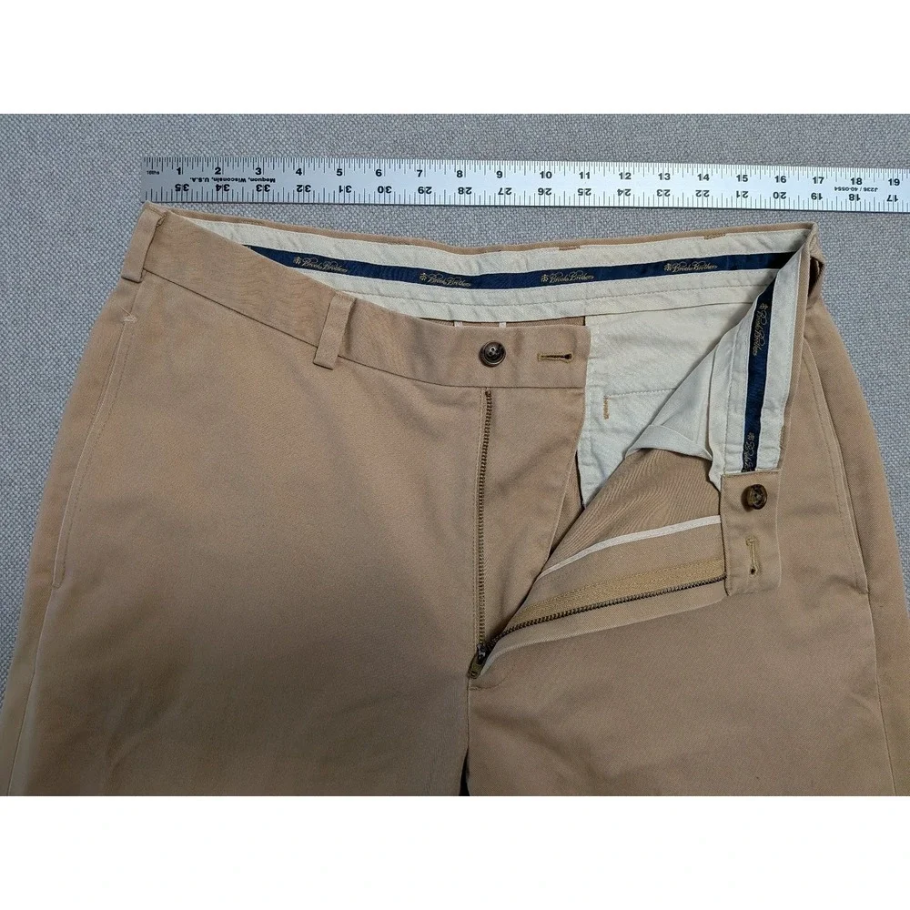 Brooks Brothers Men's 34x29 Advantage Chino Pants Khaki 100% Cotton Office Dress